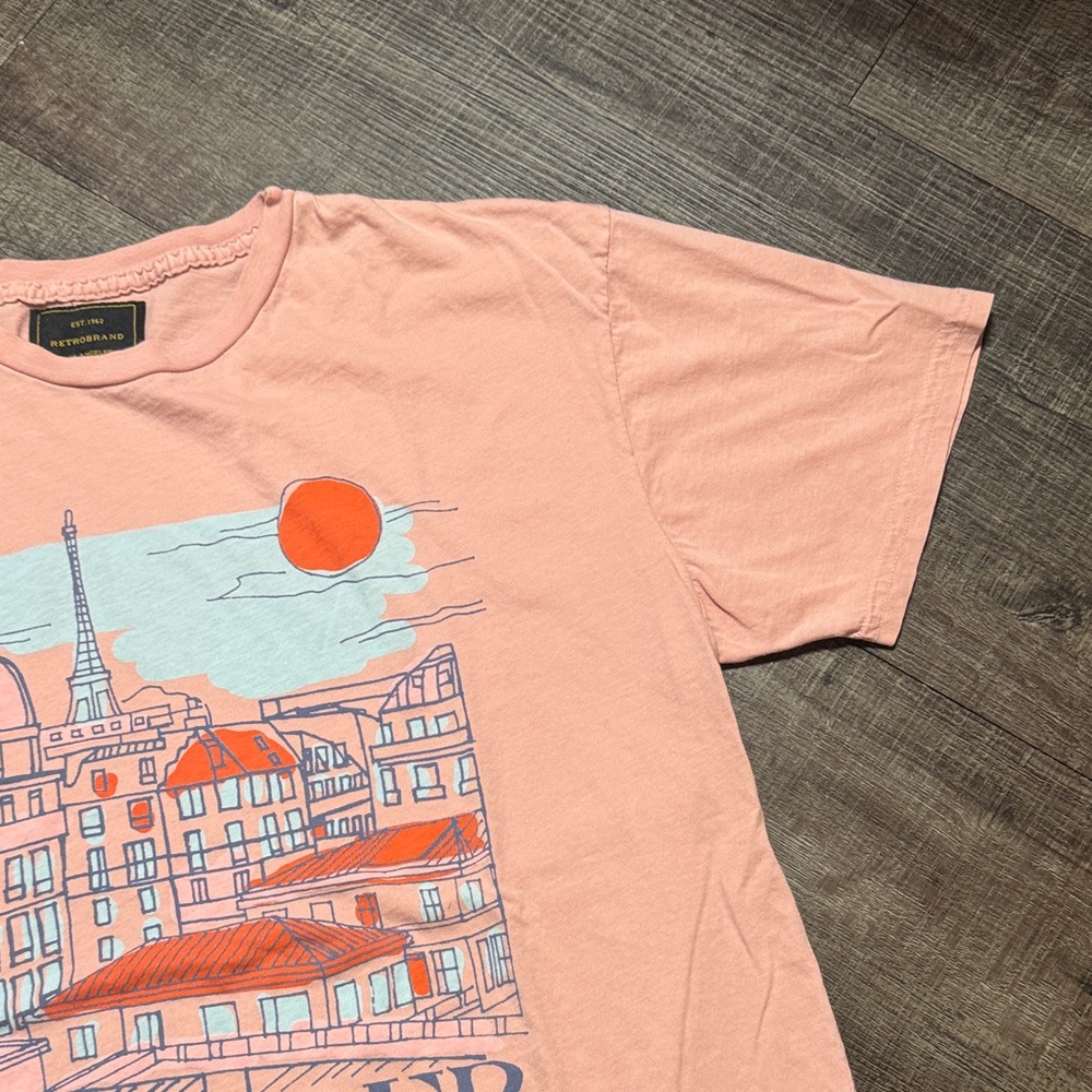 Original Retro Brand Peach Bonjour Graphic Men's T-Shirt - Picture 3 of 7